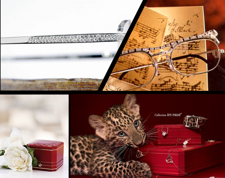 CARTIER/卡地亚 经典矩形镀铂金枪色男士商务款中号眼镜