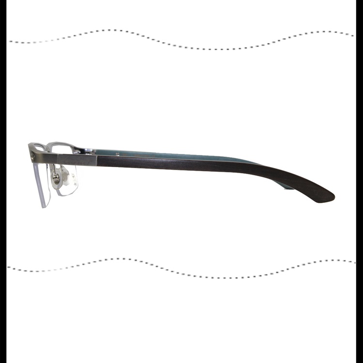 CARTIER/卡地亚 简约单梁非洲红纹木镜腿镀铂金半框商务男女款眼镜