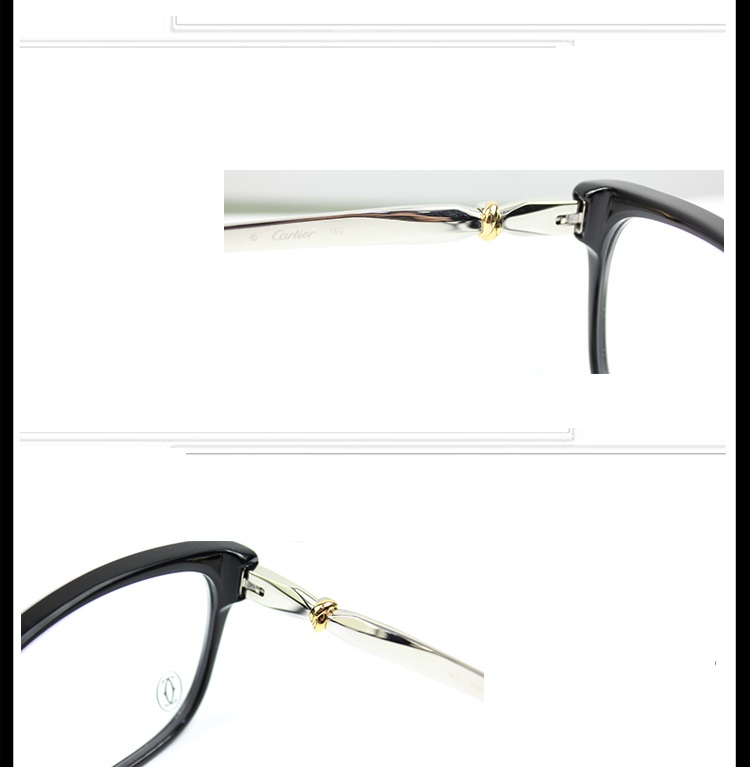 CARTIER/卡地亚 轻盈板材饰面镀铂金镜腿经典螺旋logo时尚女士眼镜