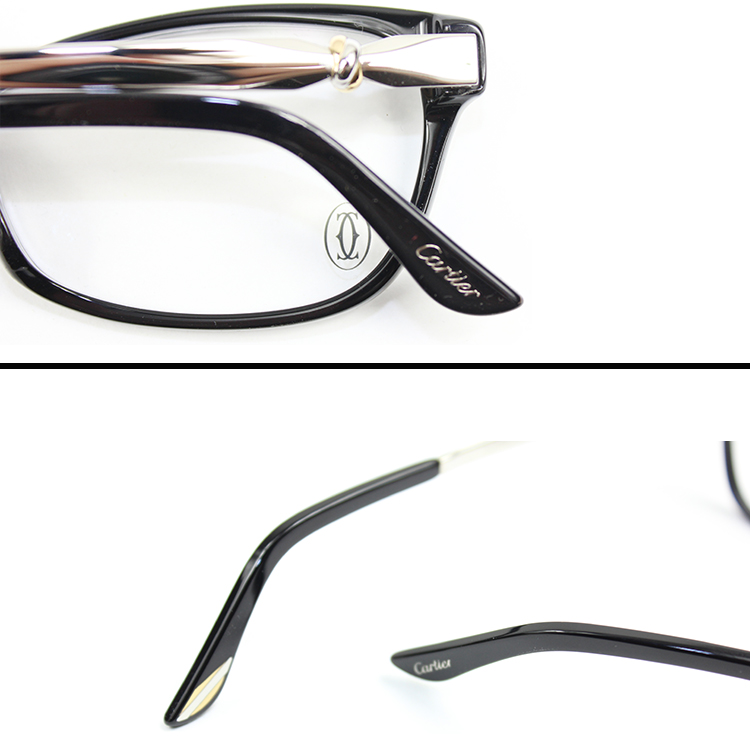 CARTIER/卡地亚 轻盈板材饰面镀铂金镜腿经典螺旋logo时尚女士眼镜