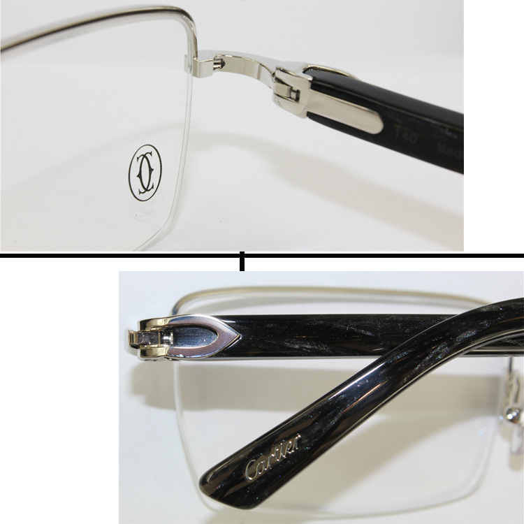 【2018新品】CARTIER/卡地亚经典拉丝半框镀铂金商务简约男款眼镜CT0042O