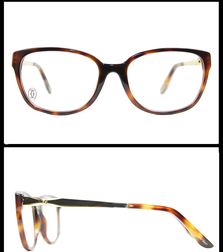 CARTIER/卡地亚 经典三环色系列时尚玳瑁女款光学镜架眼镜T8101214