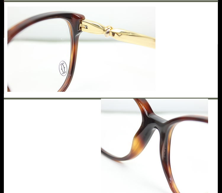 CARTIER/卡地亚 经典三环色系列时尚玳瑁女款光学镜架眼镜T8101214