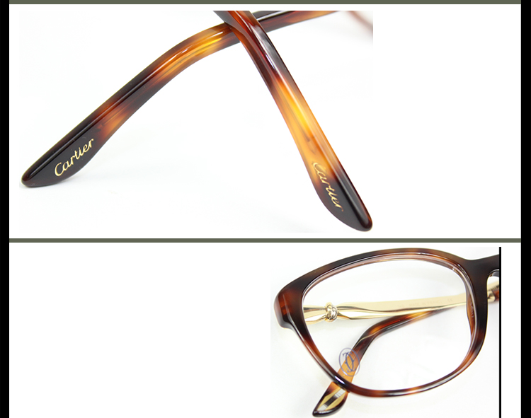 CARTIER/卡地亚 经典三环色系列时尚玳瑁女款光学镜架眼镜T8101214