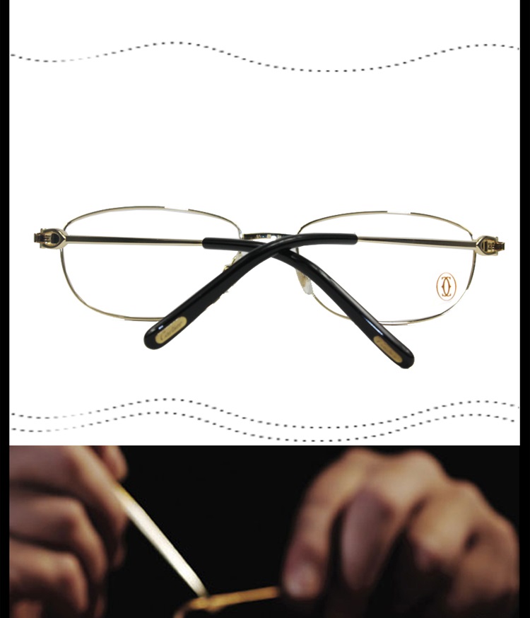 CARTIER/卡地亚经典全框抛光镀金饰面醋酸酯镜腿眼镜