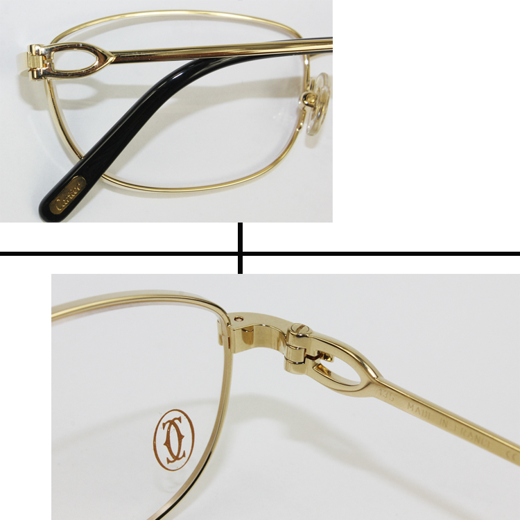 CARTIER/卡地亚经典全框抛光镀金饰面醋酸酯镜腿眼镜