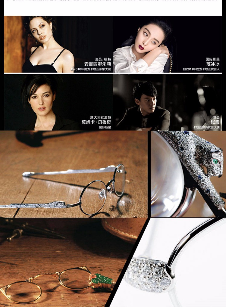 CARTIER/卡地亚时尚双梁板材框镀铂金饰面镜腿男士平光镜眼镜
