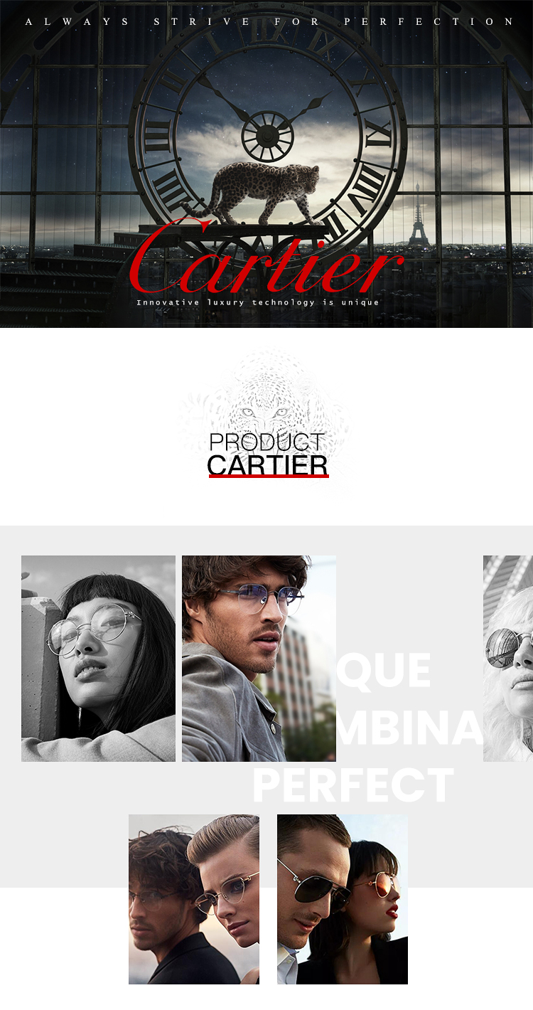 【春夏潮品】CARTIER/卡地亚法国风情系列亚洲版舒适鼻托时尚广告大片形象主推爆款款男女款镜框光学镜架眼镜CT0073OA