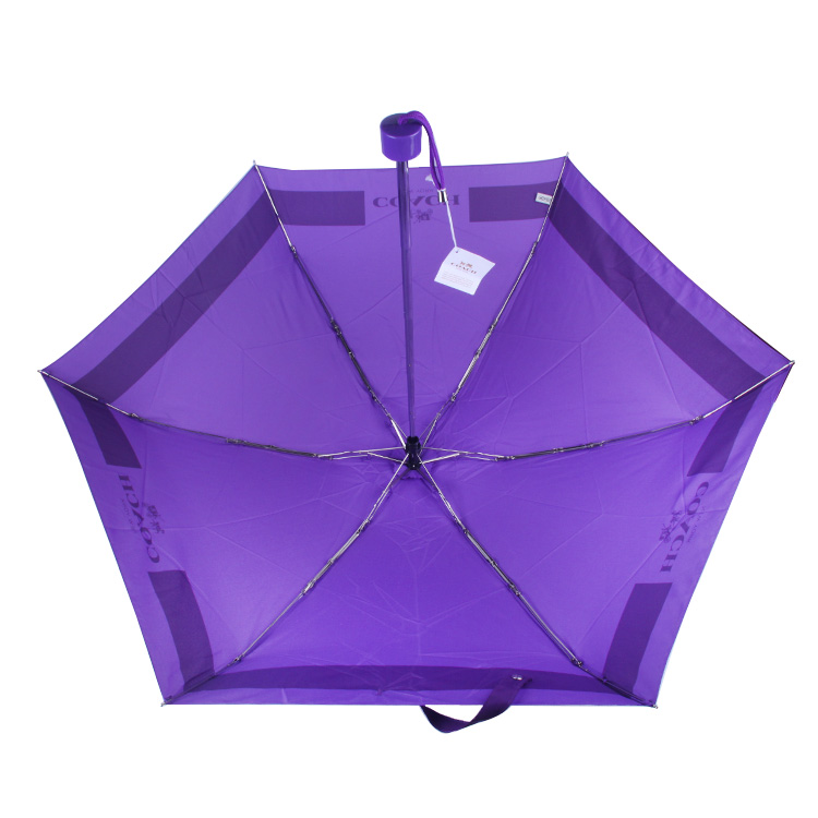 COACH/蔻驰 多折纹晴雨伞/太阳伞/遮阳伞 防晒 防雨 新款花色 百搭多用 时尚大气 63690 紫色