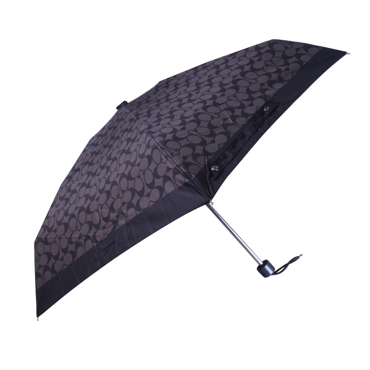 COACH/蔻驰 多折纹晴雨伞/太阳伞/遮阳伞 防晒 防雨 新款花色 百搭多用 时尚大气 黑色logo字 63665