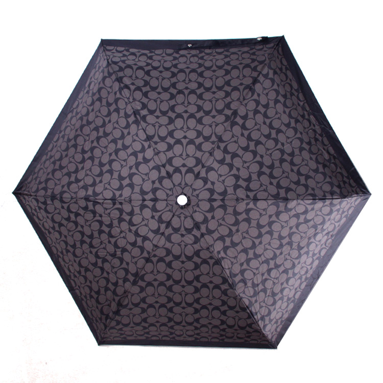 COACH/蔻驰 多折纹晴雨伞/太阳伞/遮阳伞 防晒 防雨 新款花色 百搭多用 时尚大气 黑色logo字 63665