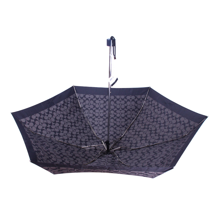 COACH/蔻驰 多折纹晴雨伞/太阳伞/遮阳伞 防晒 防雨 新款花色 百搭多用 时尚大气 黑色logo字 63665