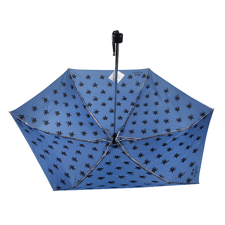COACH/蔻驰 多折纹晴雨伞/太阳伞/遮阳伞 防晒 防雨 新款花色 百搭多用 时尚大气 64135 蓝星星