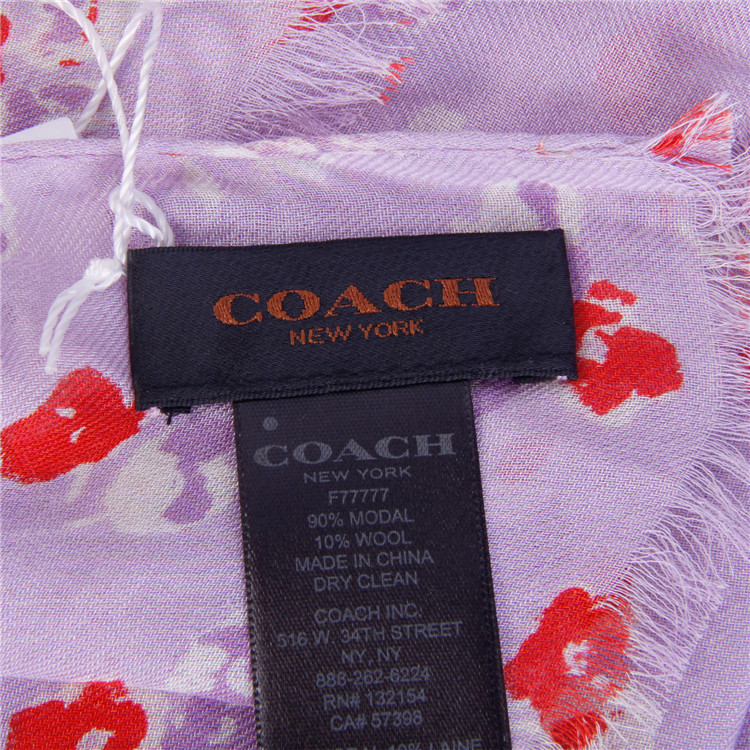 COACH/蔻驰 女士碎花印花莫代尔羊毛长方围巾 F77777 LIL