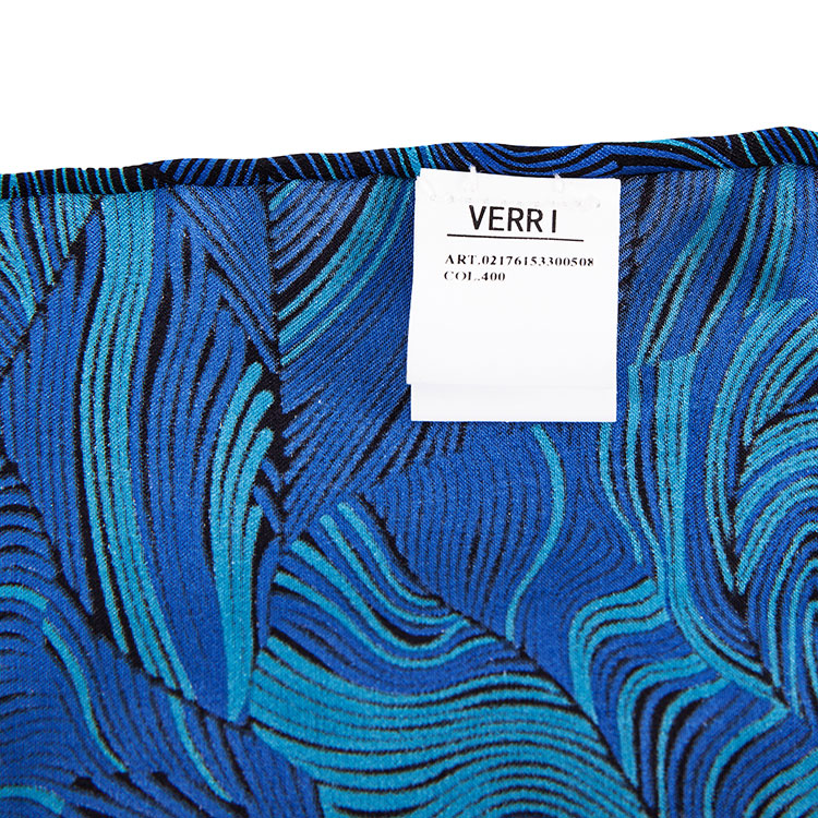 VERRI/VERRI 男士蓝色花纹桑蚕丝口袋巾