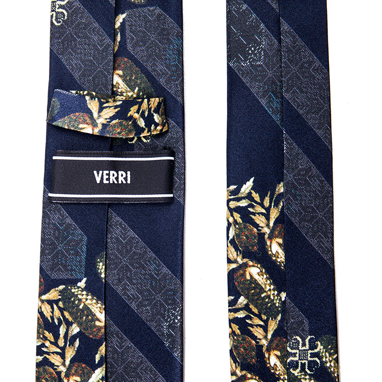 VERRI/VERRI 男士金松果图案桑蚕丝领带