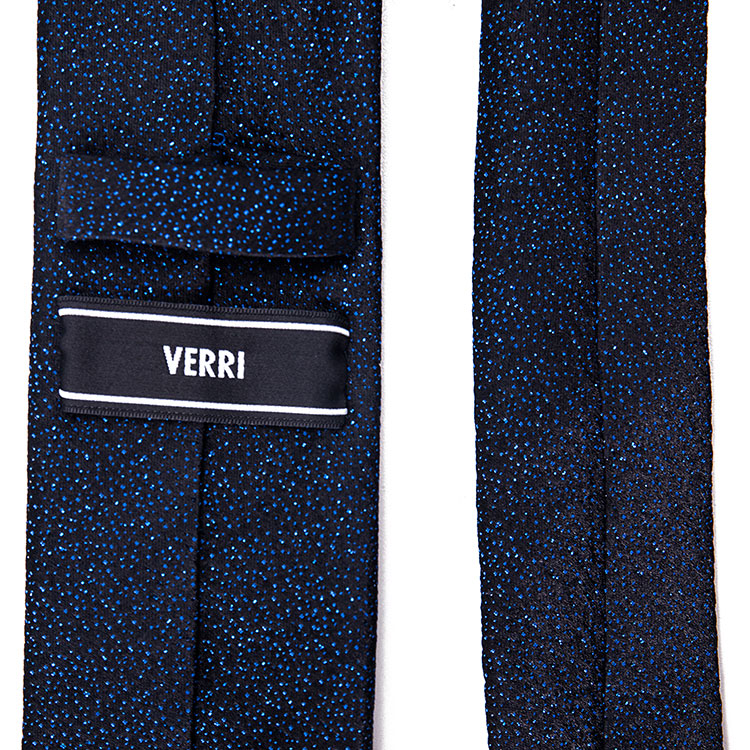 VERRI/VERRI 靛蓝色星空图案桑蚕丝领带