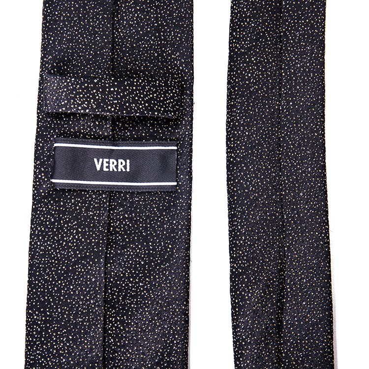 VERRI/VERRI 褐金色星空图案桑蚕丝领带