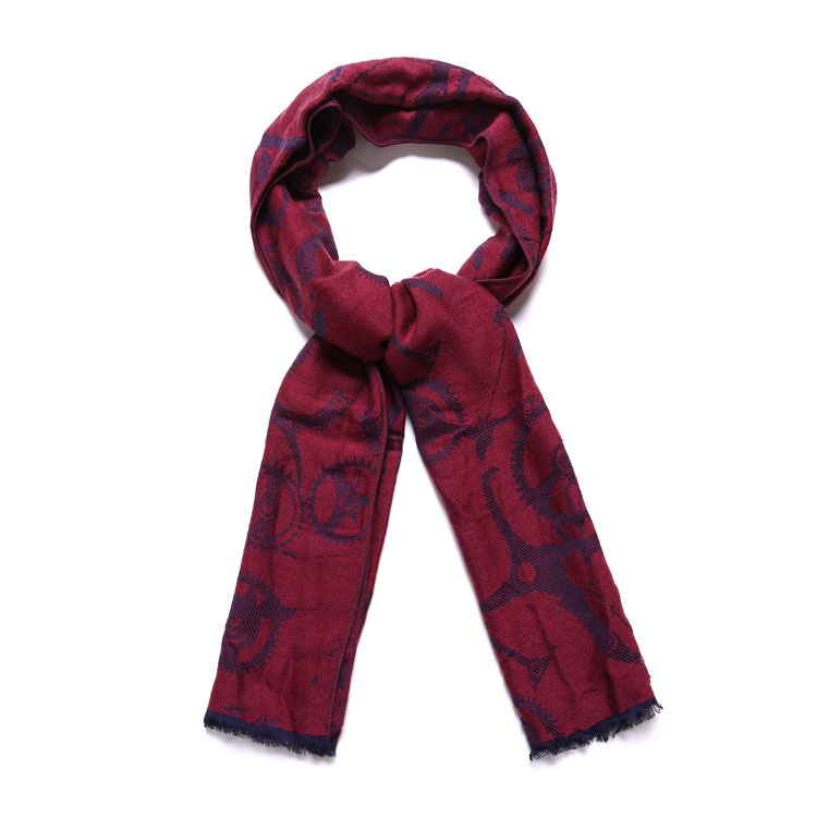 【可用券】VERRI/VERRI 男士黑红双色个性织花围巾