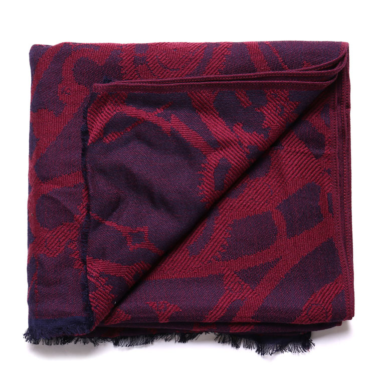 【可用券】VERRI/VERRI 男士黑红双色个性织花围巾