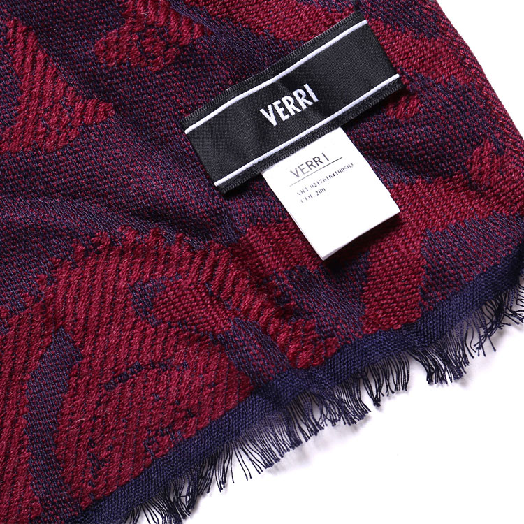 【可用券】VERRI/VERRI 男士黑红双色个性织花围巾