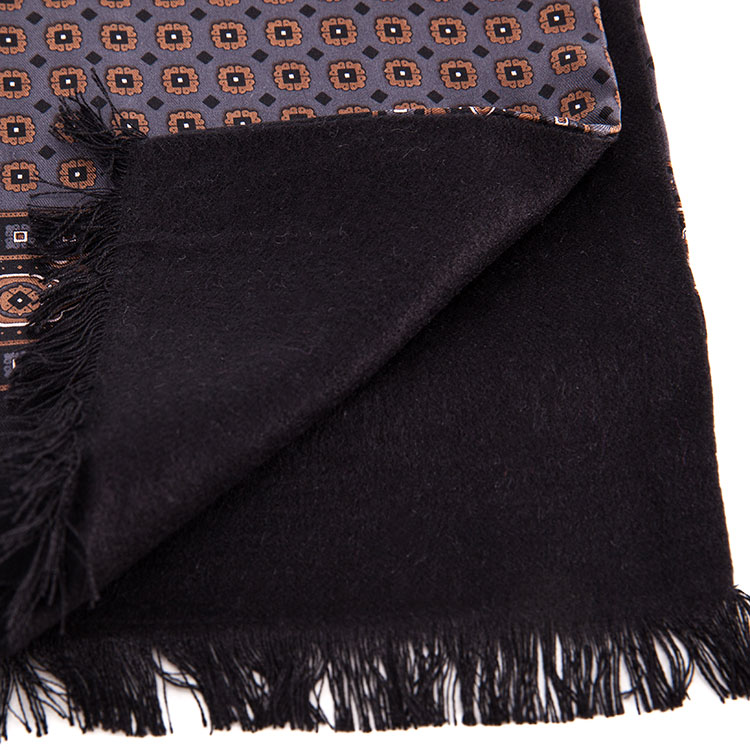 VERRI/VERRI 男士复古花纹桑蚕丝围巾