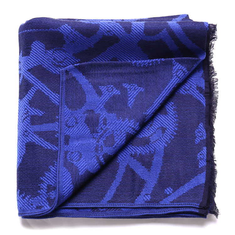 【可用券】VERRI/VERRI 男士蓝色双色个性织花围巾