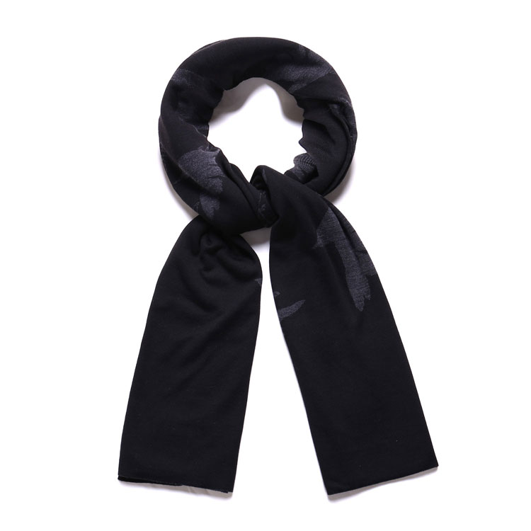 VERRI/VERRI 男士黑灰色提花纯羊毛围巾