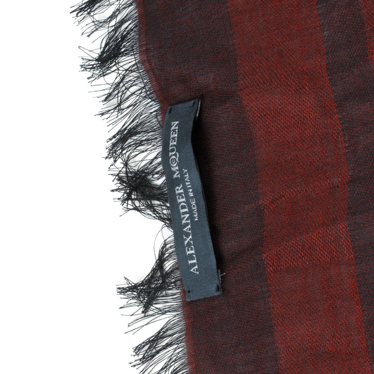 Alexander McQueen/亚历山大麦昆 暗红色方形围巾 ML