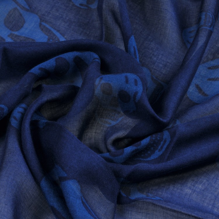 Alexander McQueen/亚历山大麦昆 蓝色方形围巾 ML