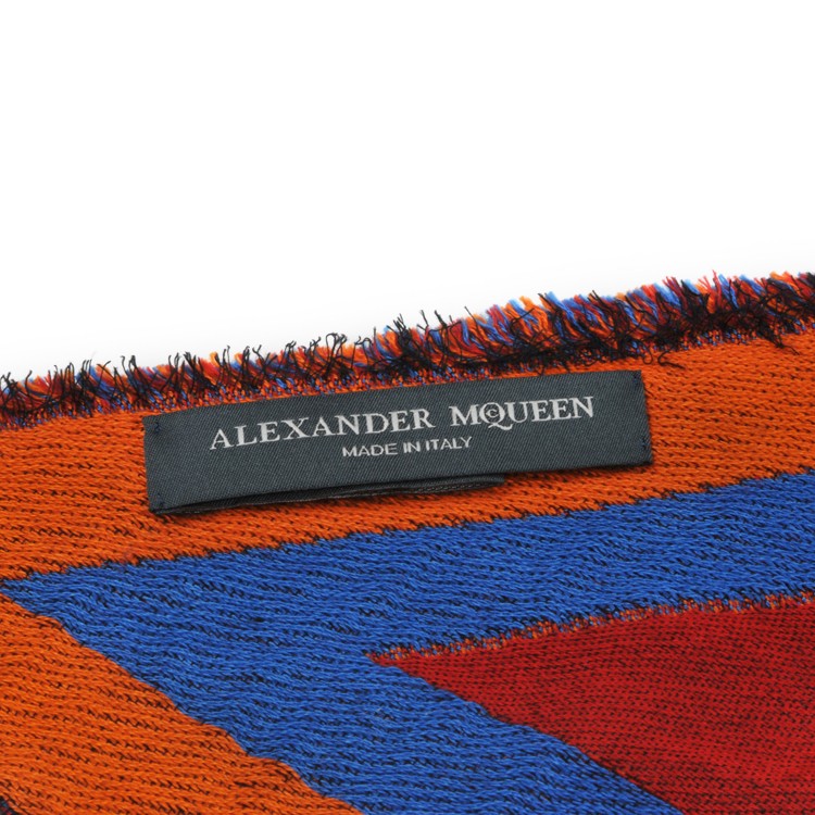 【Designer Acc】Alexander McQueen/亚历山大麦昆 暗红色骷髅图案三角围巾 ML