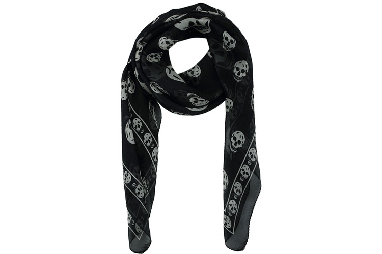 Alexander McQueen/亚历山大麦昆 真丝长方形骷髅头女士丝巾 AM2635140138 110640 4Q010 4078