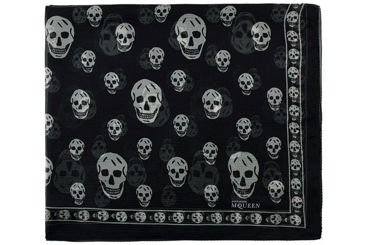 Alexander McQueen/亚历山大麦昆 真丝长方形骷髅头女士丝巾 AM2635140138 110640 4Q010 4078