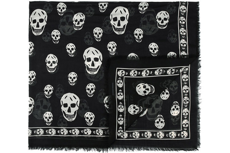 Alexander McQueen/亚历山大麦昆 长方形骷髅头女士丝巾 AM2635193499 110640 4943Q 1078