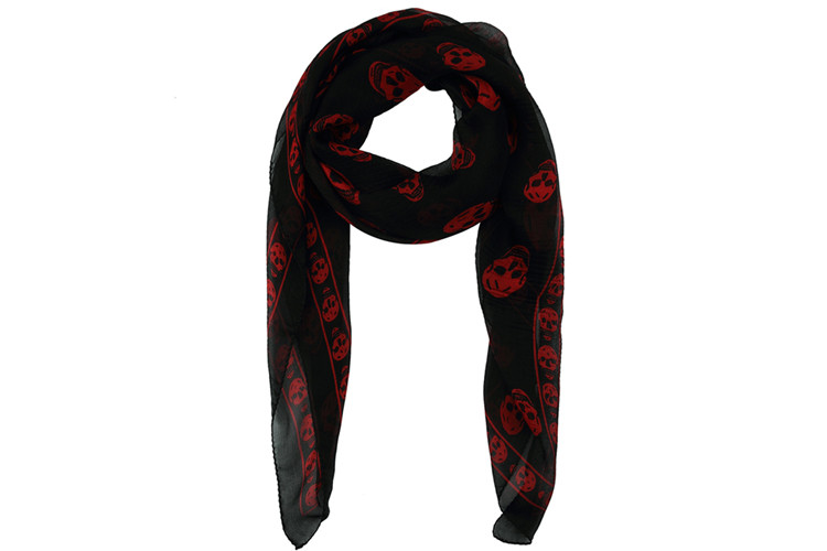 Alexander McQueen/亚历山大麦昆 真丝长方形骷髅头女士丝巾 AM2635140199 110640 4q010 1074