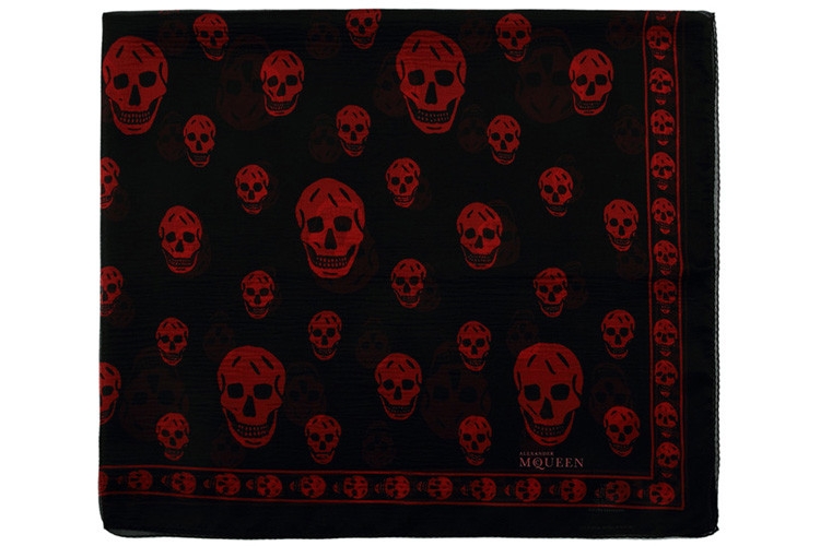 Alexander McQueen/亚历山大麦昆 真丝长方形骷髅头女士丝巾 AM2635140199 110640 4q010 1074