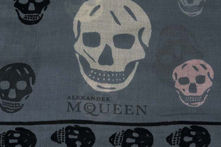 Alexander McQueen/亚历山大麦昆 长方形骷髅头女士丝巾 AM2635138836 411658 3881Q 1460