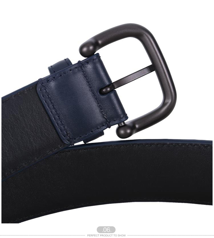 Bottega Veneta/葆蝶家 男士牛皮深蓝色编织腰带/173784 V4650 4013