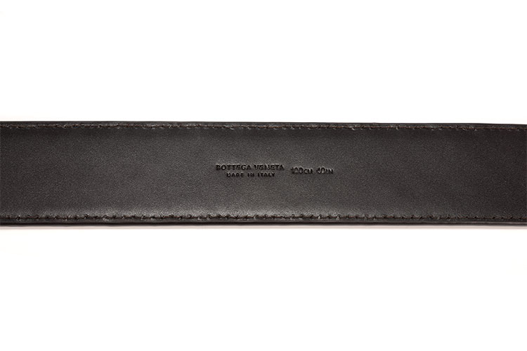 Bottega Veneta(葆蝶家) 深棕色皮质编织腰带100#