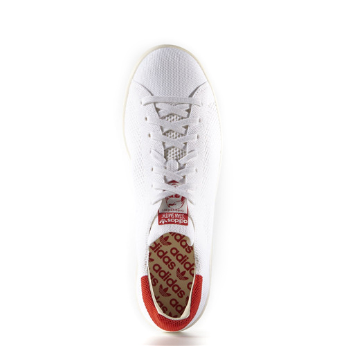 adidas 白/红 STAN SMITH PRIMEKNIT面料灵活透气运动鞋 S75147