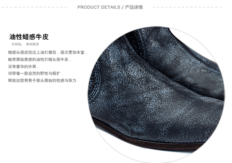 【可用券】LANDAX/LANDAX 意大利纯手工男靴 真皮短靴 男 男士靴子 手工军靴 真皮鞋底男靴