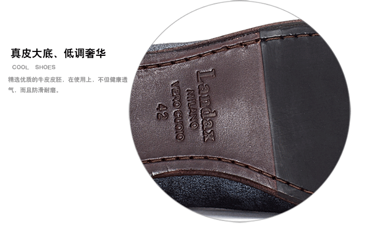 【可用券】LANDAX/LANDAX 意大利纯手工男靴 真皮短靴 男 男士靴子 手工军靴 真皮鞋底男靴