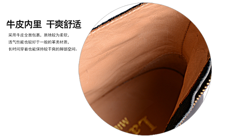 【707可用券】LANDAX/LANDAX 牛皮保暖男士靴子 黑色 44 黑色 44