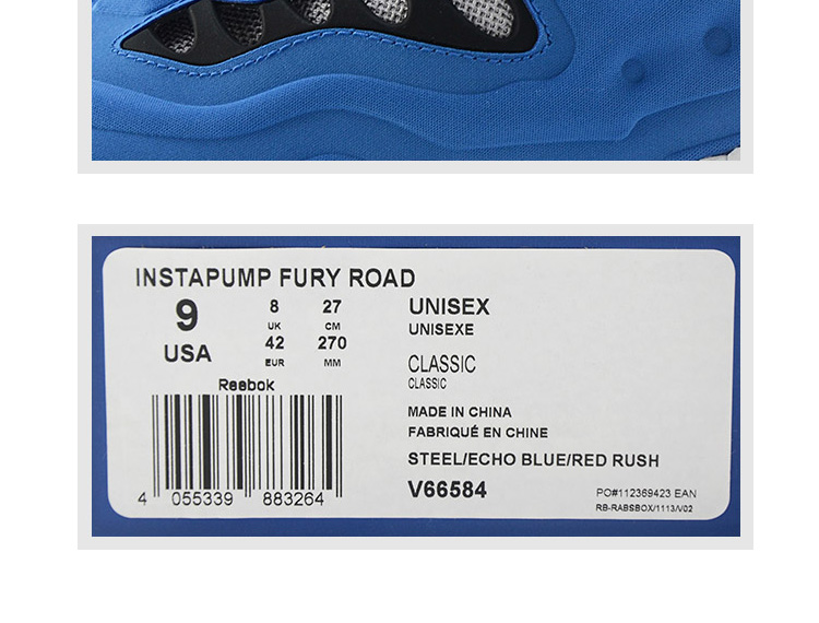 REEBOK/锐步 织物拼接 INSTAPUMP FURY ROAD 男士运动鞋