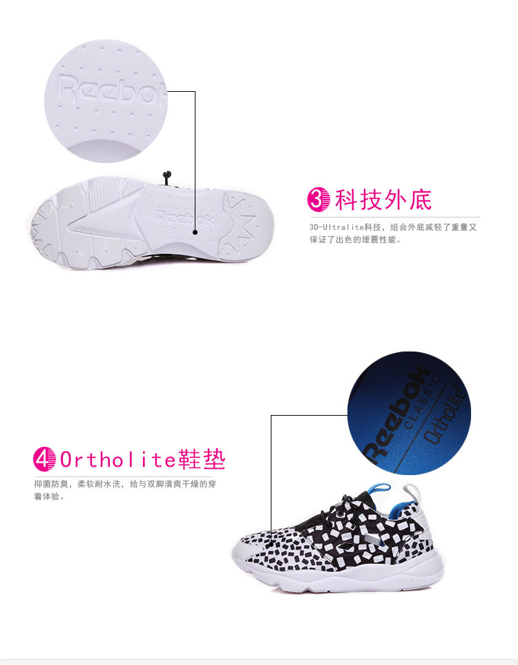 REEBOK/锐步 织物拼接 FURYLITE CONTEMPORARY 女士运动鞋