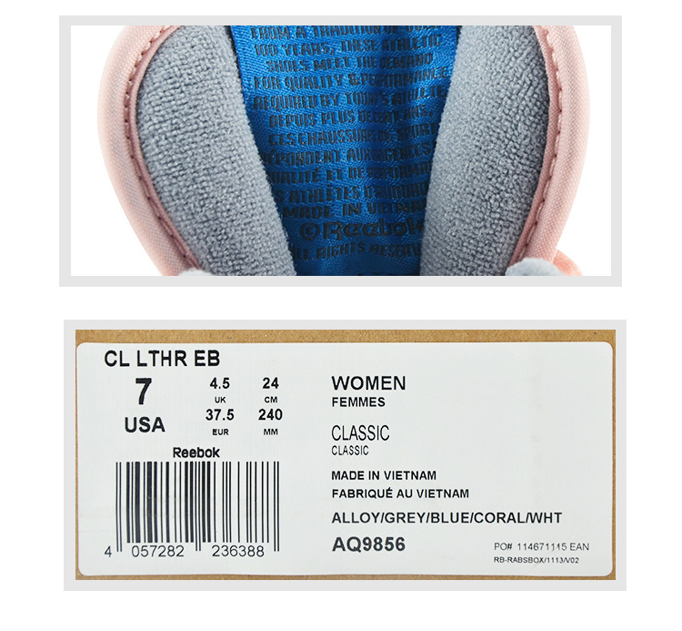 REEBOK/锐步 织物拼接 CL LTHR EB 女士运动鞋