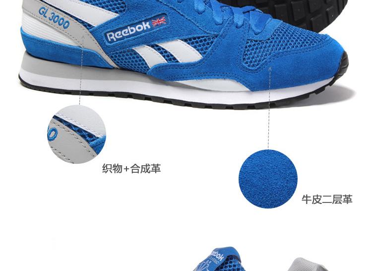 REEBOK/锐步 织物拼接 GL 3000 MESH 女士运动鞋