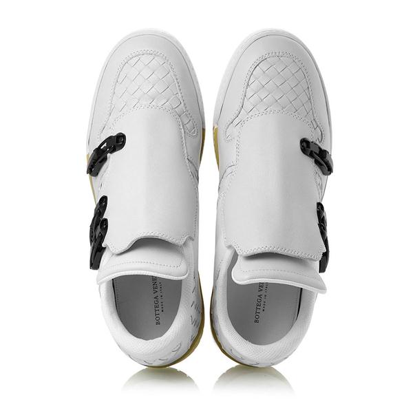Bottega Veneta/葆蝶家 牛皮 编织 男士白色休闲运动鞋