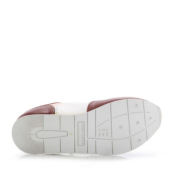 Bottega Veneta/葆蝶家 牛皮 德比款 男士酒红色休闲运动鞋