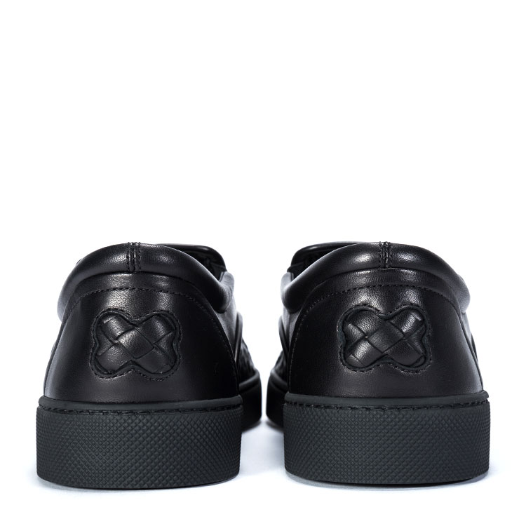 Bottega Veneta(葆蝶家) 黑色编织皮质男士休闲鞋 41#